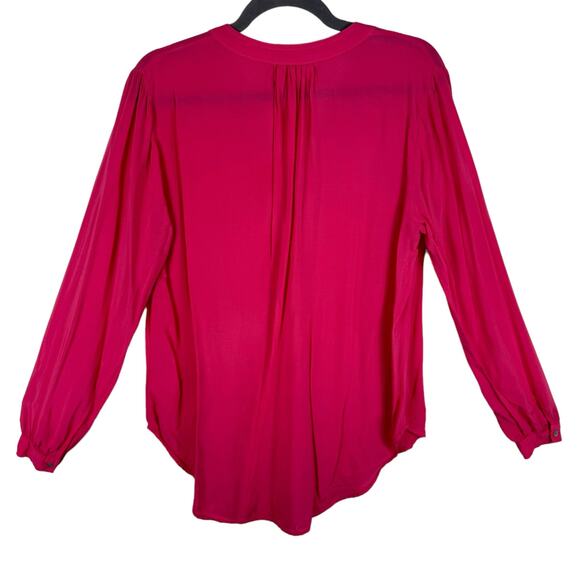 Velvet By Graham & Spencer Pink Lightweight Rayon Long Sleeve Blouse Size S - Picture 4 of 8